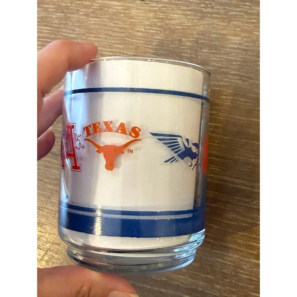 Vintage 1980's Southwest Conference SWC Football Team Logo Glasses Tumbler set 2